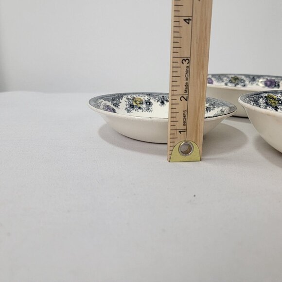 Lot of 6 Egersund Norway Black Pheasant Transferware Norsk Flint Bowl Soup Berry - Picture 6 of 11